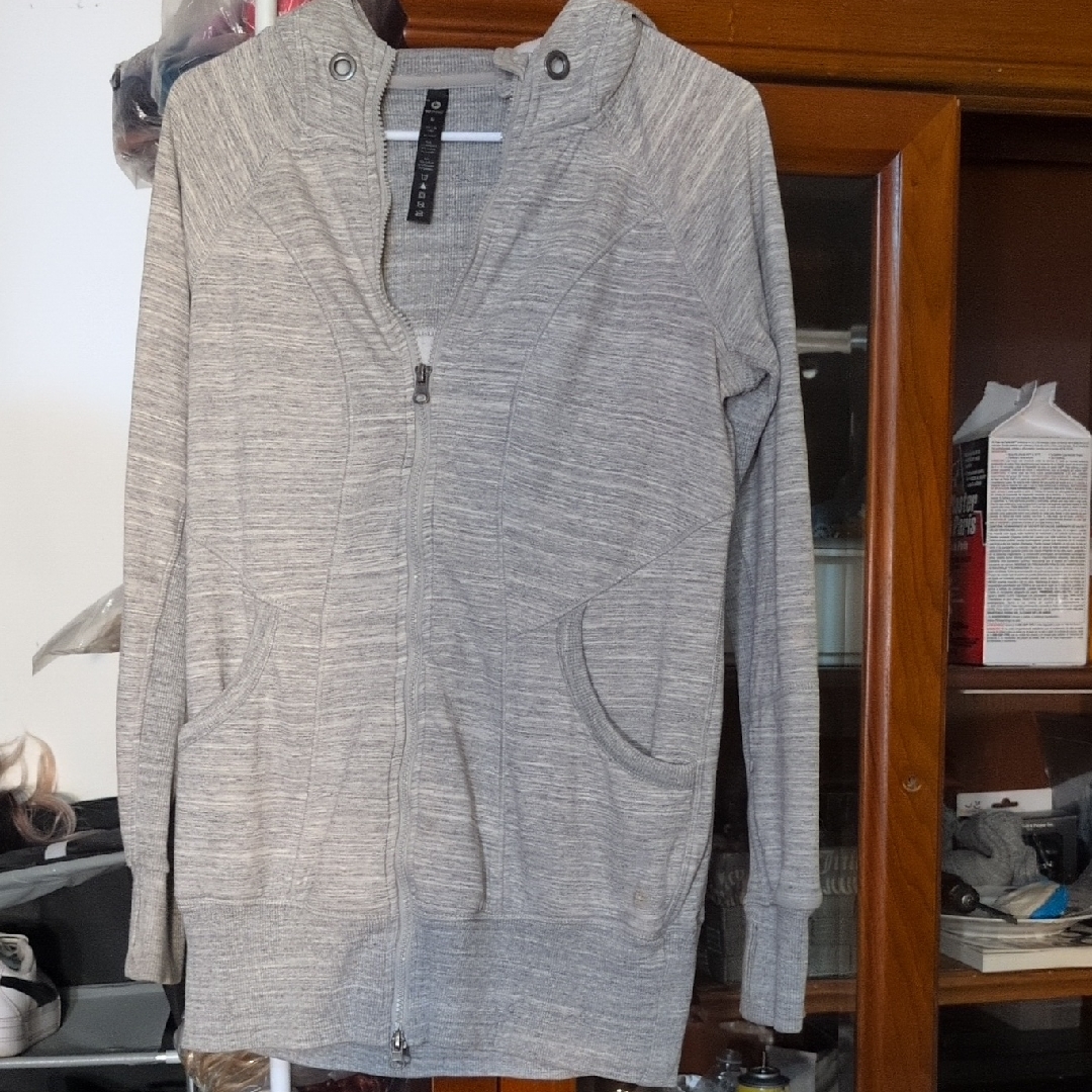 90 Degree By Reflex Gray Zip-Up Hoodie